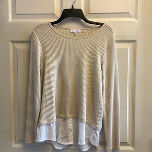 Calvin Klein layered look pullover sweater- size M